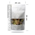 Beyaz Kraft Pencereli Kilitli Doypack 25x34 - Görsel 2