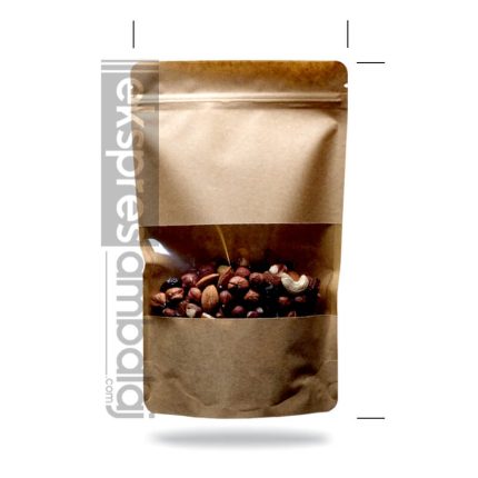 Kraft Dar Pencereli Kilitli Doypack