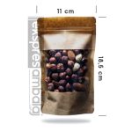 Geniş Pencereli Kraft Kilitli Doypack 11x18,5 - Görsel 2