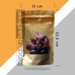 Geniş Pencereli Kraft Kilitli Doypack 13x22,5